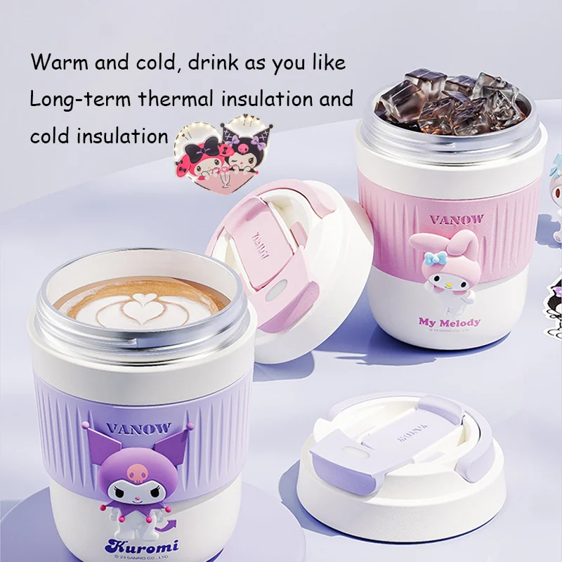 

Sanrios Kuromi Stainless Steel Thermos Cup My Melody Anime Portable Double Drinking Cup Cartoon Utility Water Cup Cute Girl Gift