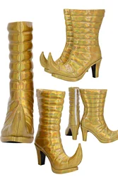 Men Women Dio Brando Cosplay Shoes Boots Anime Roleplay Golden Yellow Boots Halloween Costumes Accessory Custom Made