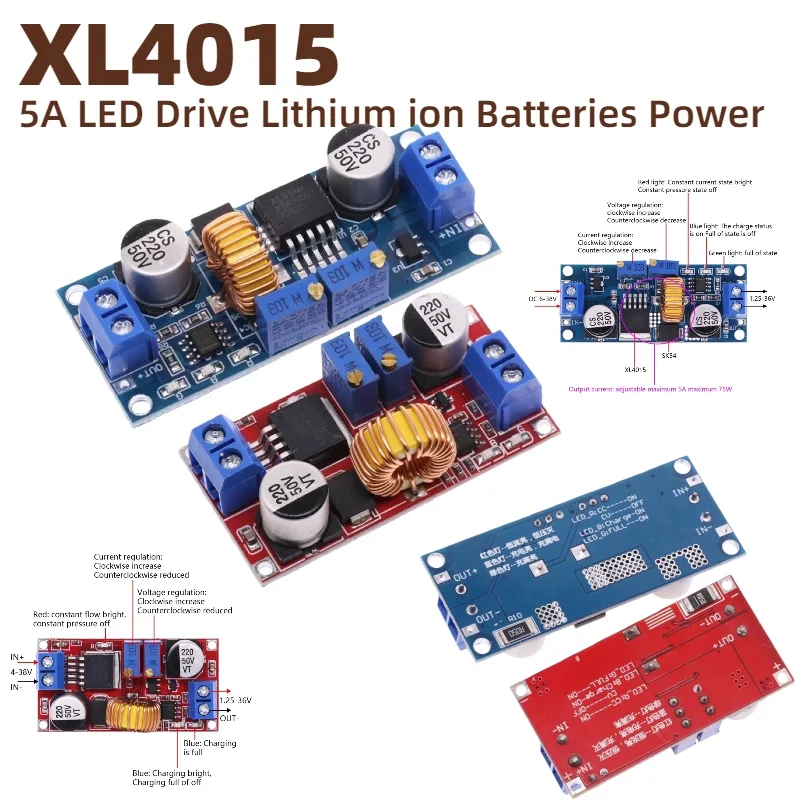 5A XL4015 DC to DC CC CV Lithium Battery Step down Charging Board Led Power Converter Lithium Charger Step Down Module XL4015 E1