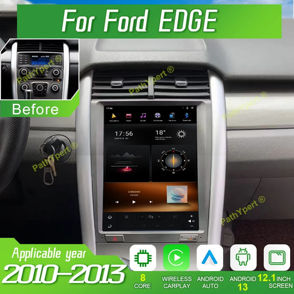 

12.1''Touch Screen Multimedia Stereo For Ford EDGE 2010 2011 2012 2013 Android 13 Car Radio Tape Recorder Head Unit BT Carplay