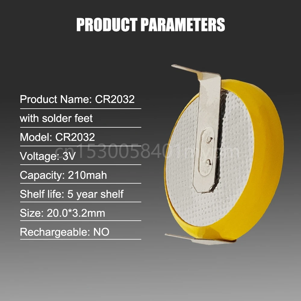 50PCS Dewtox CR2032แบตเตอรี่ลิเธียมลิเธียม3V แนวนอน Solder Pin แบตเตอรี่สำหรับ Metronome แบตเตอรี่สำหรับเครื่องดนตรี