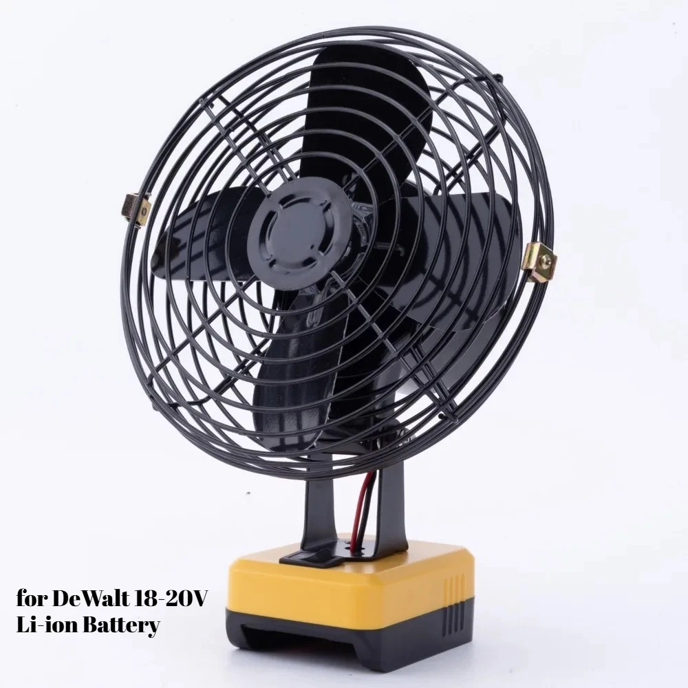 Rechargeable Lithium Battery Metal Fan for DeWalt 18-20V Li-ion Battery W/USB TYPE-C Portable Outdoor Camping Cordless Table Fan