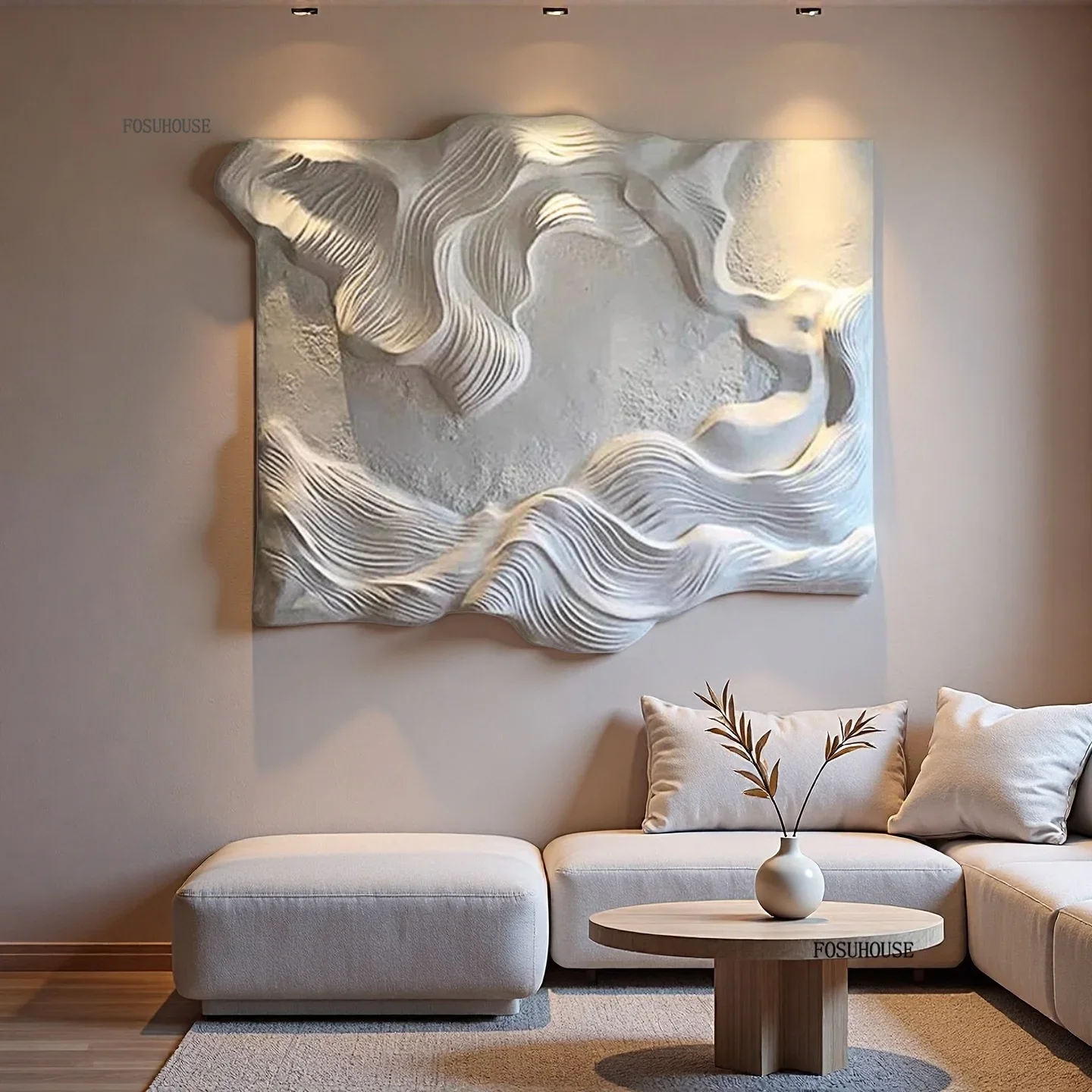 #Nordic Living Room Decorative Paintings Three-dimensional Relief Craft Painting Hotel Entrance Hall Room Hanging Paintings