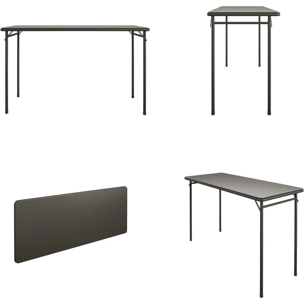 20" x 48" Vinyl Top Folding Table, Black