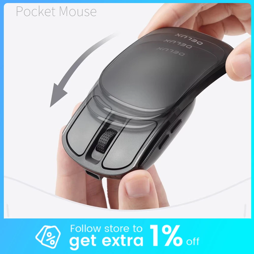 

DeLUX MF20 Office Mouse Protophase Dual Mode Link 300mAh Light Weight Wireless Mouse Fifth Gear DPI Mute For Pc Accessories Gift