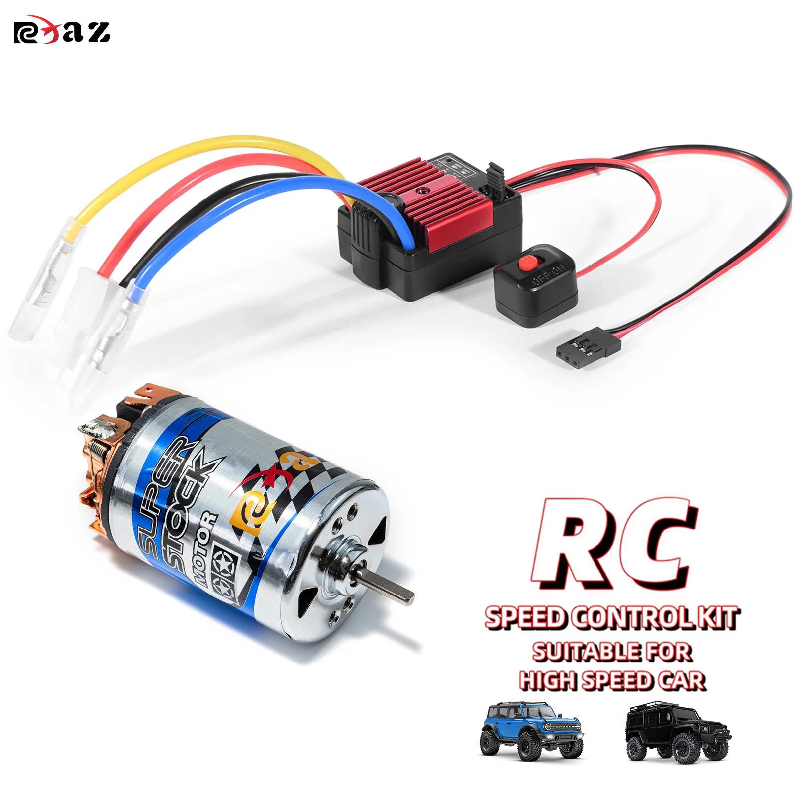 

RCXAZ 550 Матовый двигатель Водонепроницаемый 11T 16T 23T 28T 37T 60A ESC для 1/10 RC Track Axial SCX10 AXI03007 JL 90046 Slash TRX4 TRX6