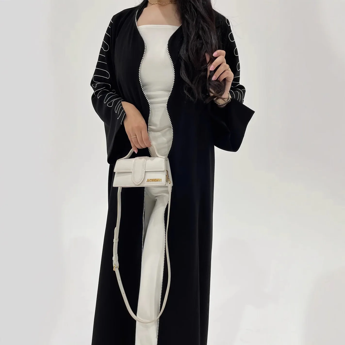 Uni eid árabe muçulmano feminino vestido modesto 2025 luxo dubai aberto abaya elegante roupa de férias islâmica moda turquia kaftan robe