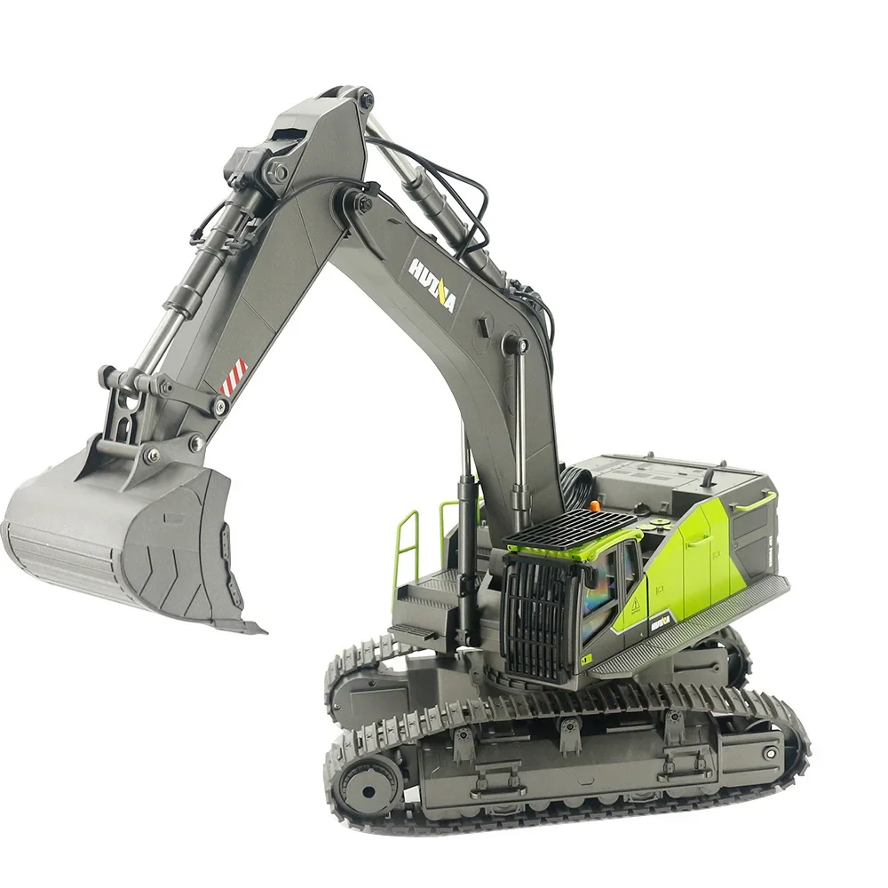 New Huina 1593 2.4g 22 Channel 1:14 Multifunctional Screw Drive Alloy Excavator Model Engineering Vehicle Track Toy Gift