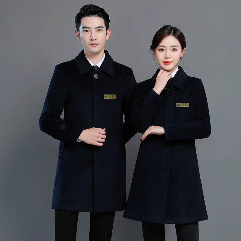 

Профессиональная одежда, новое утепленное шерстяное пальто для руководителей, персонала стойки регистрации, банковских работников, деловое шерстяное пальто, рабочая одежда.