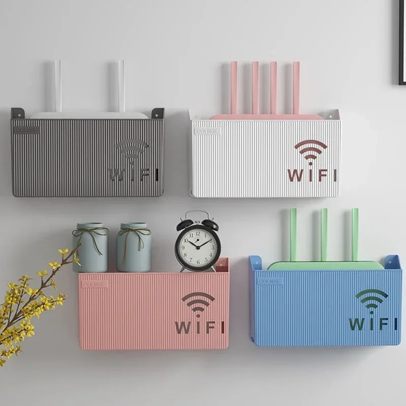 Wireless Wifi Router Lagerung Box Kunststoff Wand-montiert Kabel Power Halterung Organizer Regal Wohnkultur Cajas Organizadoras
