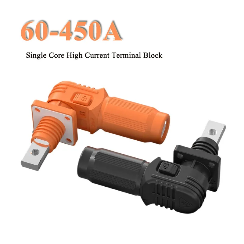 450A Single Core Energy Storage Connector 60-450A Copper Busbar Thread High Curren Terminal Block Wall Mounted Power Output Plug