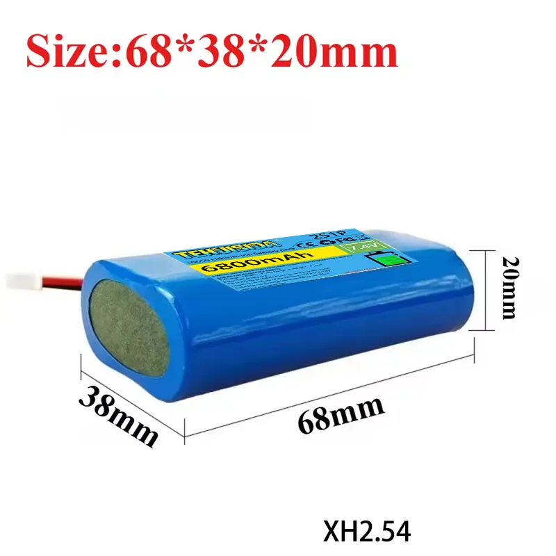 Batterie Au Lithium Rechargeable 7.4V 6800mAh 18650 2S1P Avec Panneau De Protection Prise XH-2.54 Pour Haut-parleur Mégaphone