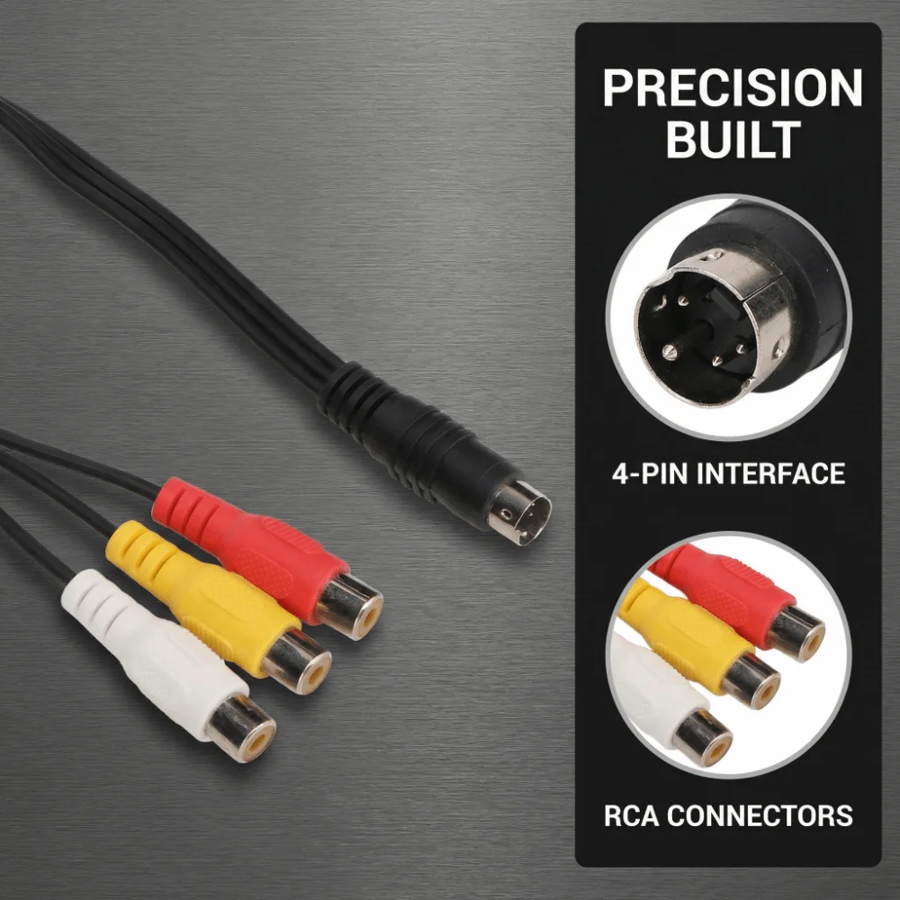 Durable Double Shielding S Video Red Yellow White Plug and Play 4 Pin Male to 3RCA Female Cable Flexible 1.0ft Extension Cord TV