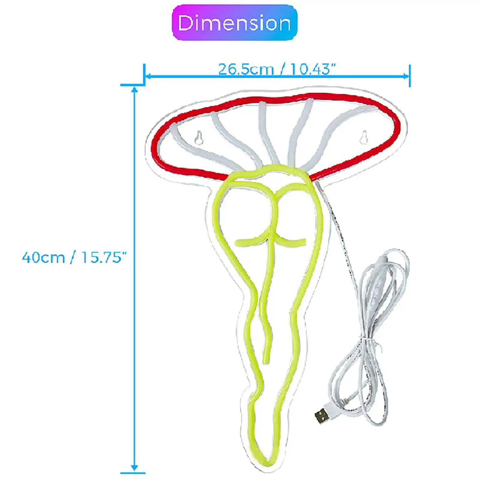 벽 LED 네온 사인 사진 소품, USB 플러그 버섯 모양, 식사 파티용