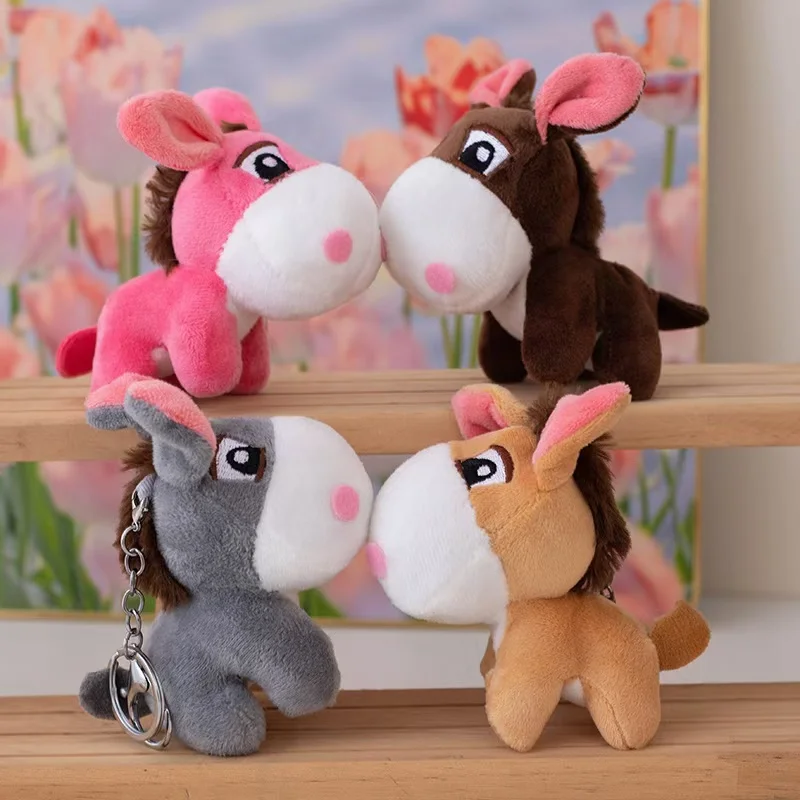 

Kawai donkey toy hug doll key chain big eyes plush animals funny plush donkey children surprise gift