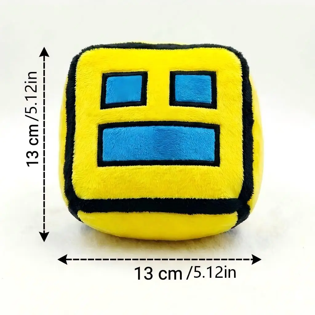 2026 Geometry Dash Würfel Plüschtiere Kleines Kissen Gefüllte Plüschpuppe Wohndekoration Kindergeburtstagsgeschenk für Kinder und Gaming-Fans – Detail 6