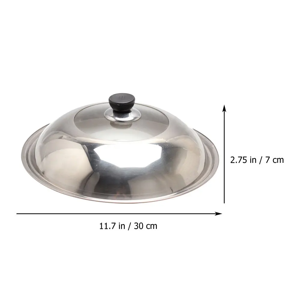 Stainless Steel Visible Pot Lid with Tempered Glass Center Heat-Resistant Handle Universal Fit for Pots Pans Tool