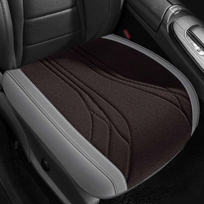 Universal Car Seat Cushion Cover, 3D Contoured Breathable Linen All-Season, Easy Install, Protects Wear Areas for Most Cars