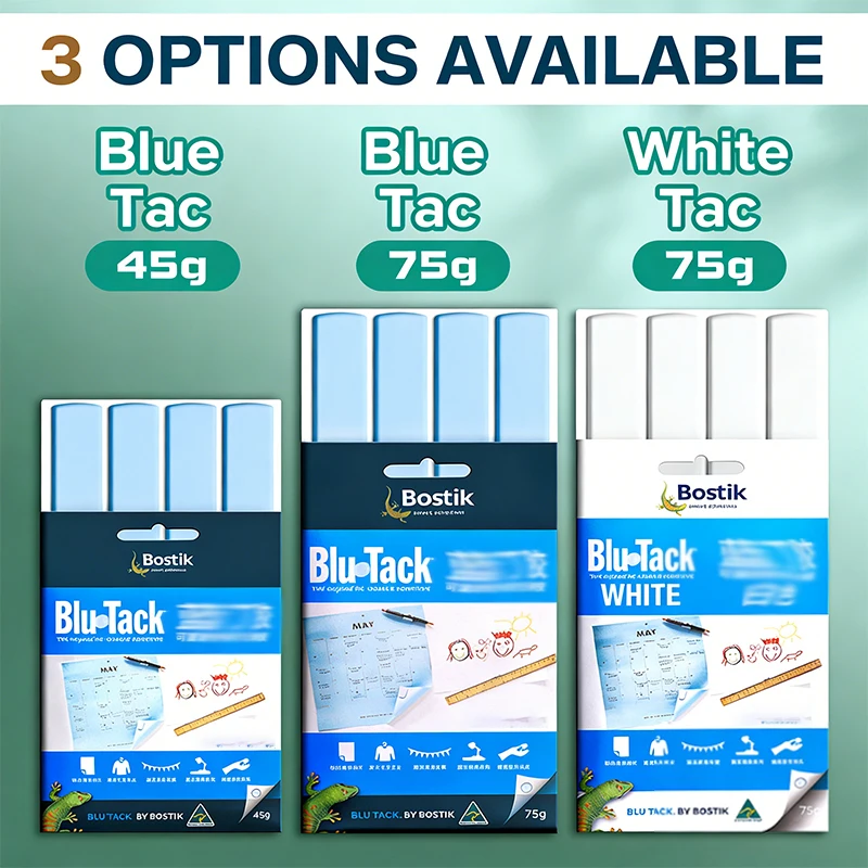 BluTack High-Viscosity Residue-Free Adhesive Clay for Photo Walls Frames Bostik Glue-Free Decoration Poster Couplets Bal