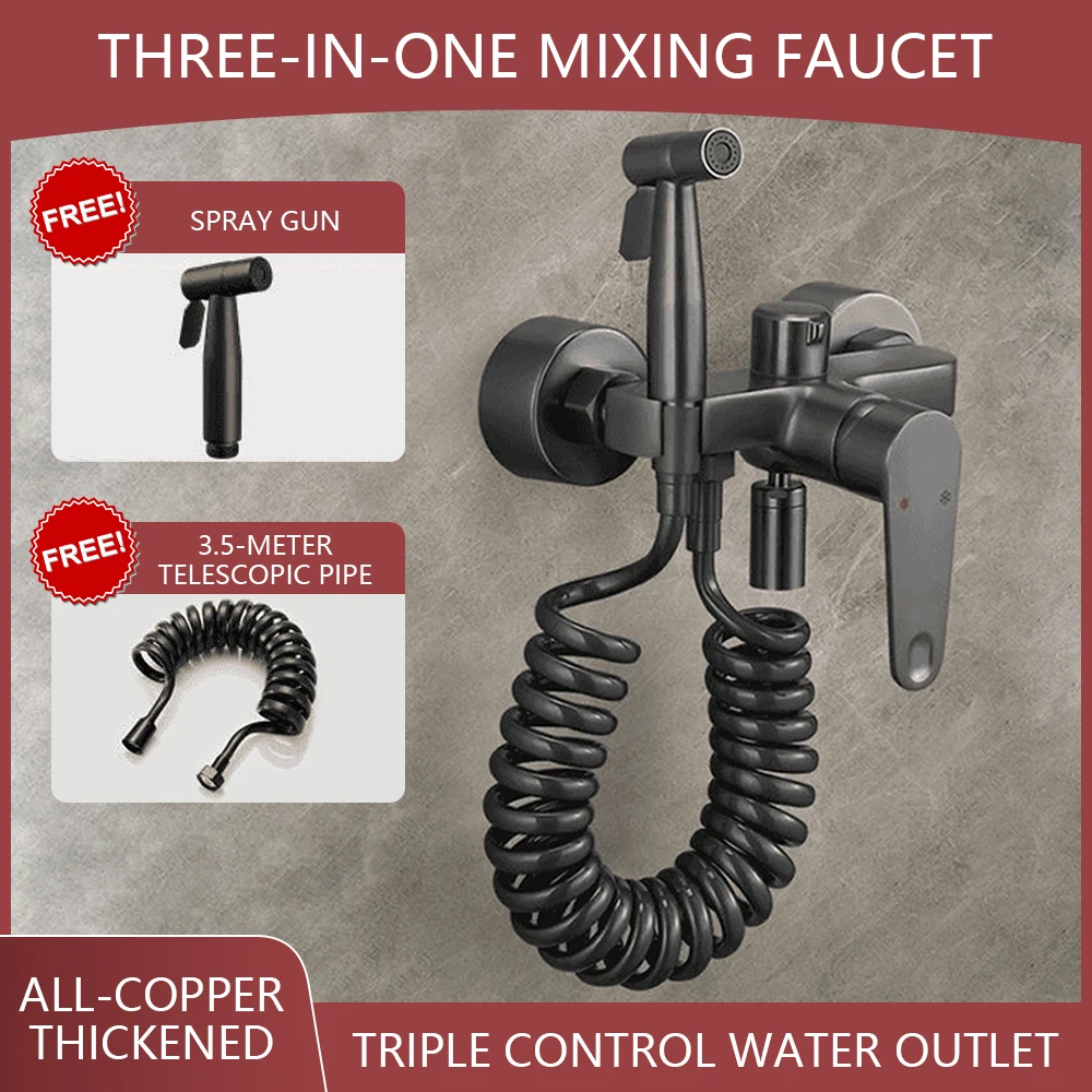 

Shower Head Set Installation Of A Split-Type Faucet One-Touch Three-Control Water Flow Adjustment Bathroom Shower System