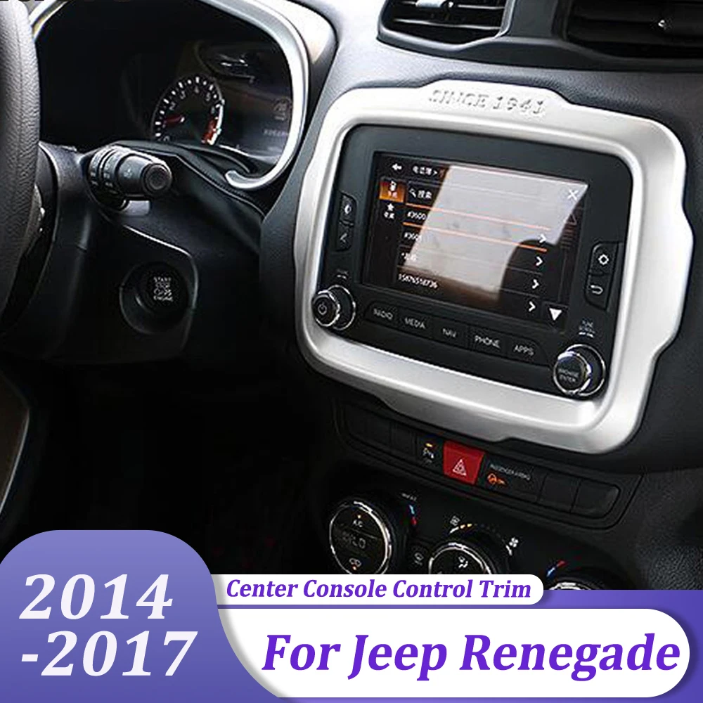 

Car Accessories Center Console Control GPS Navigation Cover Trim Decoration Sticker For Jeep Renegade 2014 2015 2016 2017