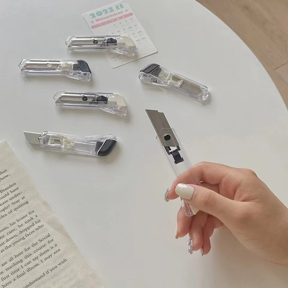 ENWEI Mini Cutter Knife Translucent Parcel Office School Stationery Art Cute Design Sharp Tool for Crafting And Packaging