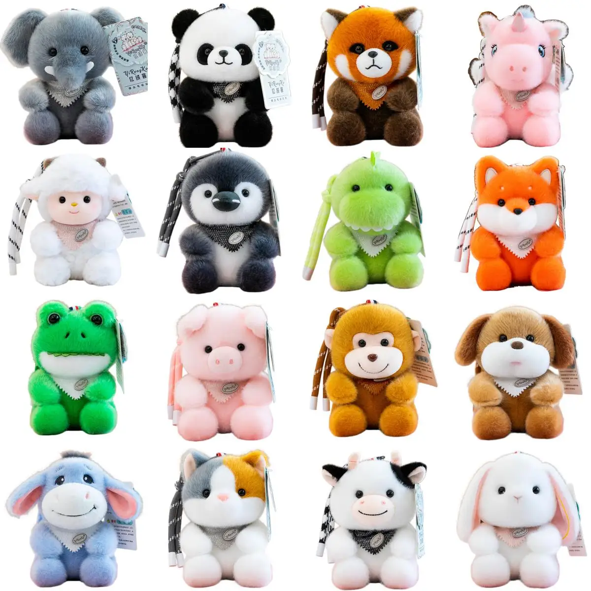 15cm Cute Animal Red Panda Fox Plush Toy Kawaii Penguin Capybara Duck Lamb Rabbit Sloth Plushie Appeasing Birthday Gift
