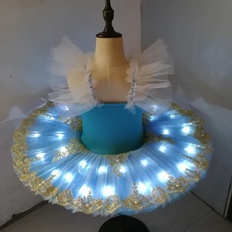 サンフライデー チュチュ バレエ LED ライト 白鳥の湖 バレリーナ パンケーキ チュチュ 女の子 女性 大人 子供 バレエドレス キッズ ダンス衣装 チュチュ
