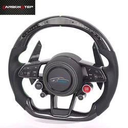 LED Forged Carbon Fiber Steering Wheel For Audi R8 RS3 RS4 RS5 RS6 RS7 A3 A4L A5 A6L A7 Q2 Q3 Q5 Q7 S3 S4 S5 S6 S7 8V B8 C7 TT