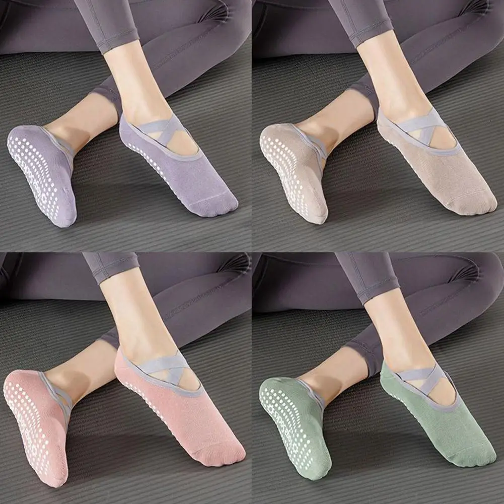 Professional Women Yoga Socks Silicone Anti-slip Backless Socks Breathable Ballet Women Bandage Sports Dance Accessor