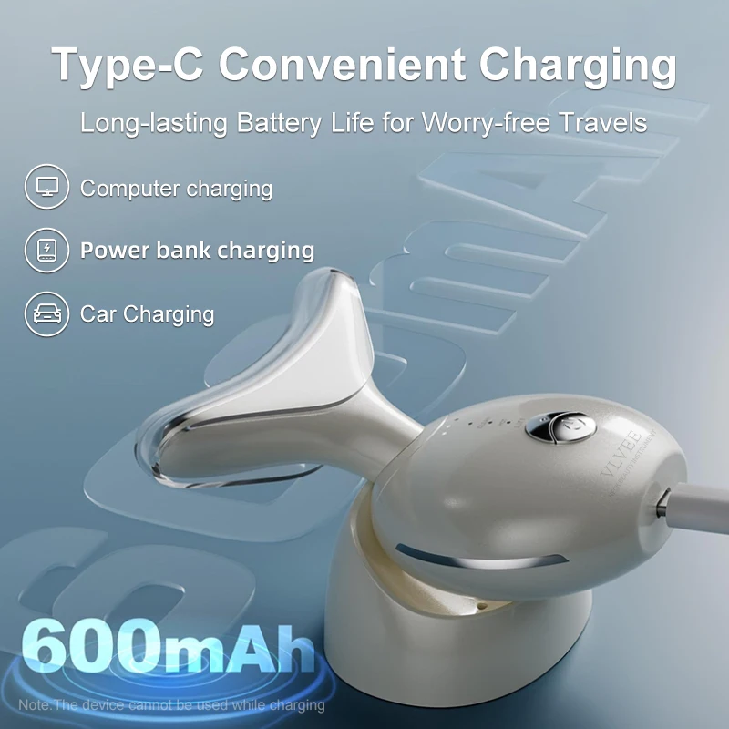 VLVEE Dispositivo di bellezza per il collo EMS Massaggiatore per il viso Collo facciale Lifting 3 colori Pelle leggera Stringere Ridurre il doppio mento Strumenti per la cura della pelle