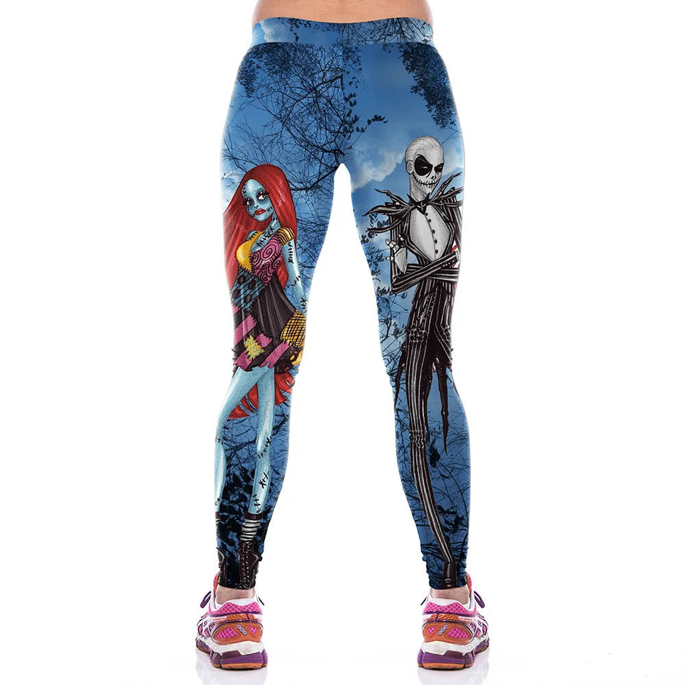 Holiday Role Play Leggings - Zombie Bride Stretchy Pants Stretchy Fitness Leggings - Halloween Print Leggings