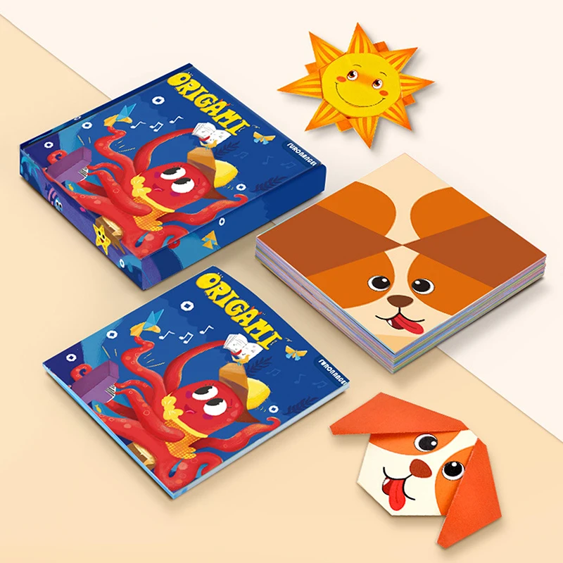 Kinder im Alter von 5–16 Jahren, 108 Blatt mit 54 Mustern, Anleitungsbuch, Origami-Papier-Set für Fortgeschrittene Anfänger