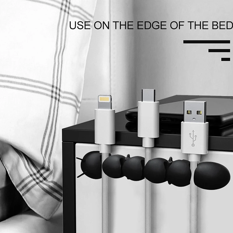 Siliconen Cartoon Rups Kabel Organizer 5-Holes Multifunctionele Cartoon Kabel Fixer Draad Manager Opslag