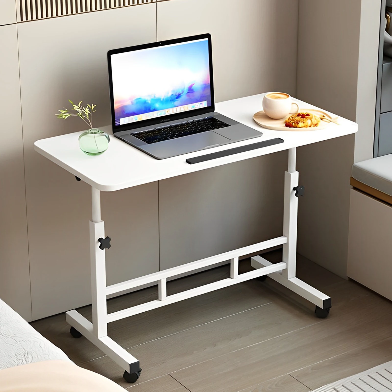 Escritorio de pie altura ajustable 23,6" - 35" y ángulo 0 ° - 90 ° , Escritorio ergonómico para computadora móvil que ahorra espacio con ruedas universales