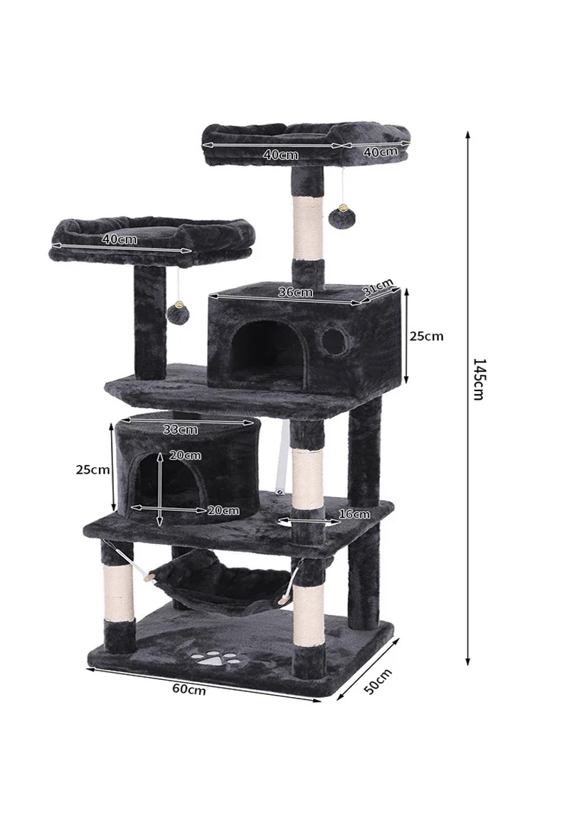 Manufacturer wholesale grey beige brown stable tower scratcher tree cat condo