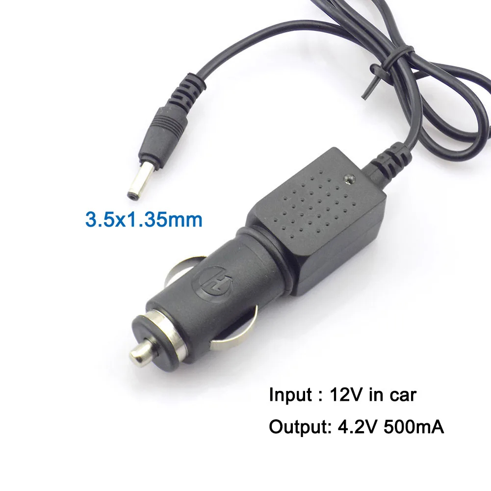 

DC 12V 4.2V dc 3.5x1.35mm male port Adapter Supply Plug Car Power Charger For 18650 Battery Flashlight