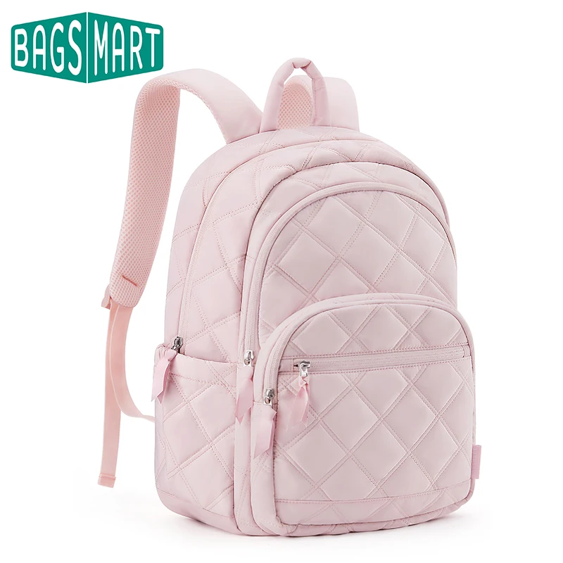 BAGSMART 15.6 "torba na laptopa o dużej pojemności modny plecak studencki dla kobiet śliczna torba podróżna na książki Stitch Girl plecak szkolny