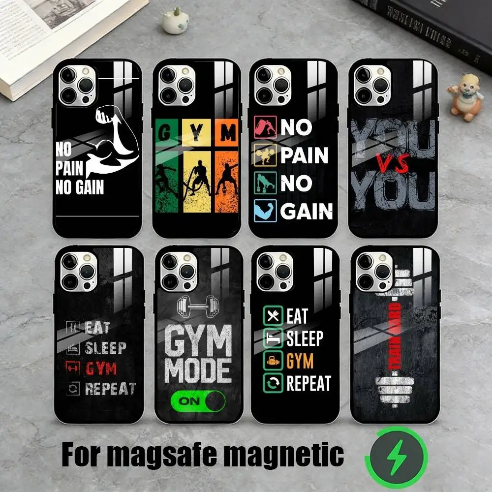 

Bodybuilding Gym Fitness Phone Case For iPhone17,16,15,14,13,12,11 Plus,Pro Magnetic with Magsafe Wireless Charging