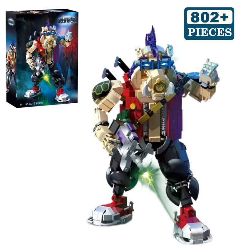 

802 шт. механическая модель свиньи-воина, комплект мелких строительных блоков, робот, животное, меха, сборка, игрушка, подарочный набор для детей-подростков