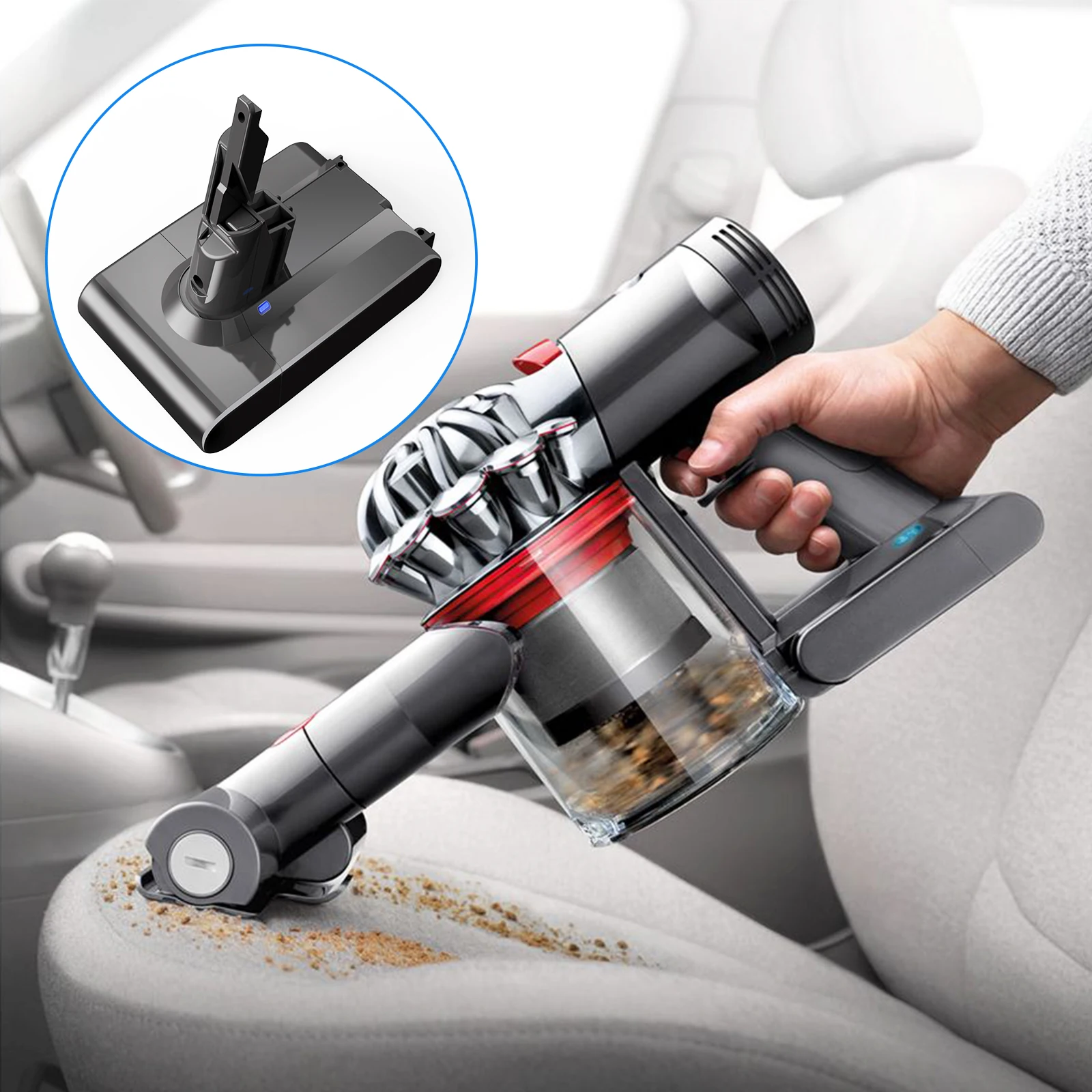 بطارية 8000mAh المكنسة الكهربائية لبطارية دايسون v7 ، سلسلة SV11 V7 منفوش V7 الحيوان قابلة للشحن باتريا لبطارية دايسون v7