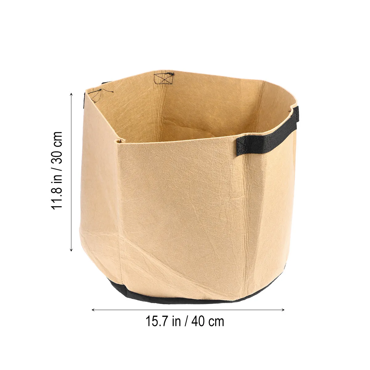 10 Gallon Nutrient Garden Grow Bags Non-Woven Aeration Fabric Pots Nursery Planting Khaki Root Development Container
