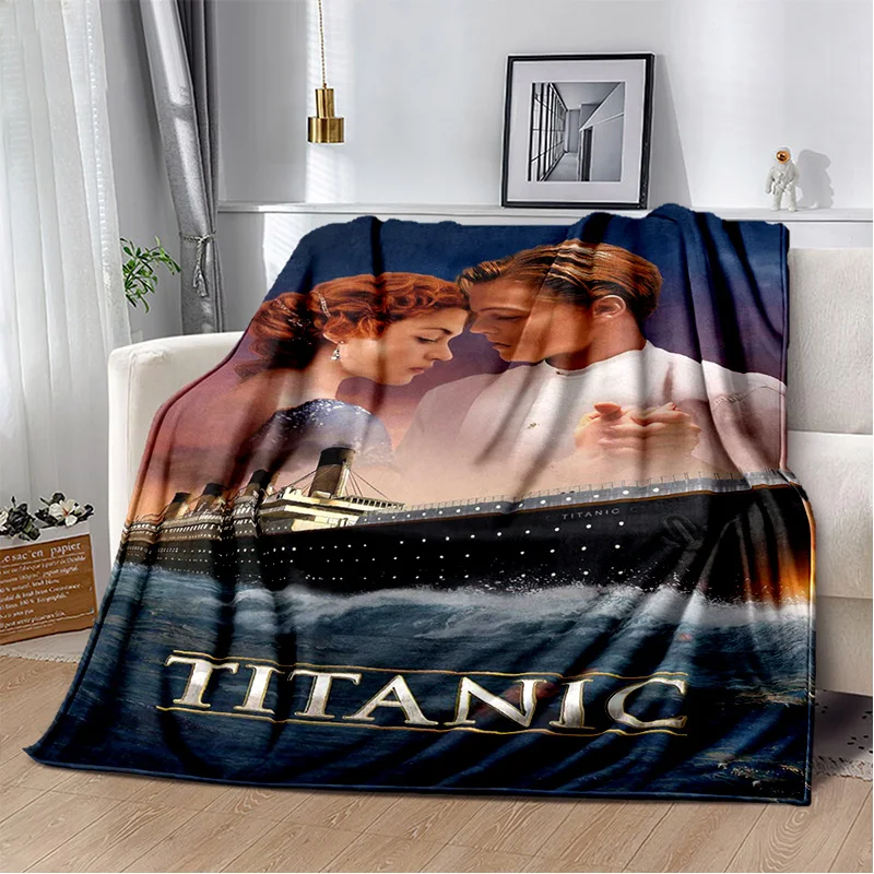 

3D Print Titanic Movie Poster Blanket,Soft Throw Blanket for Home Bedroom Bed Sofa Picnic Travel Office Rest Cover Blanket Kids