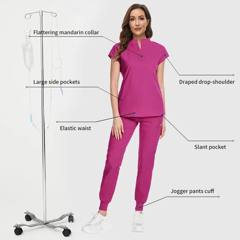 ทันตแพทย์ทํางานเสื้อผ้าผู้หญิงนุ่มทางการแพทย์สัตว์เลี้ยงโรงพยาบาล Workwear ศัลยกรรมชุดแพทย์เครื่องแต่งกายพยาบาลเครื่องแบบผ่าตัด