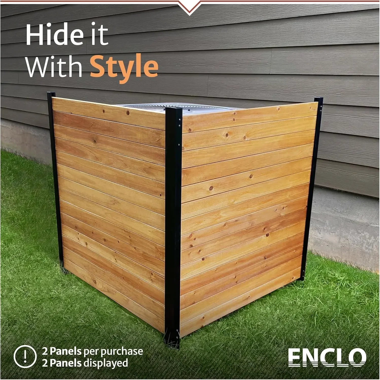 42in H x 38in W (2 Panels) No Dig Enclo Richmond Cedar Wood Privacy Screen, Ideal Outdoor Privacy Wall, Pool Equipment Enclosure