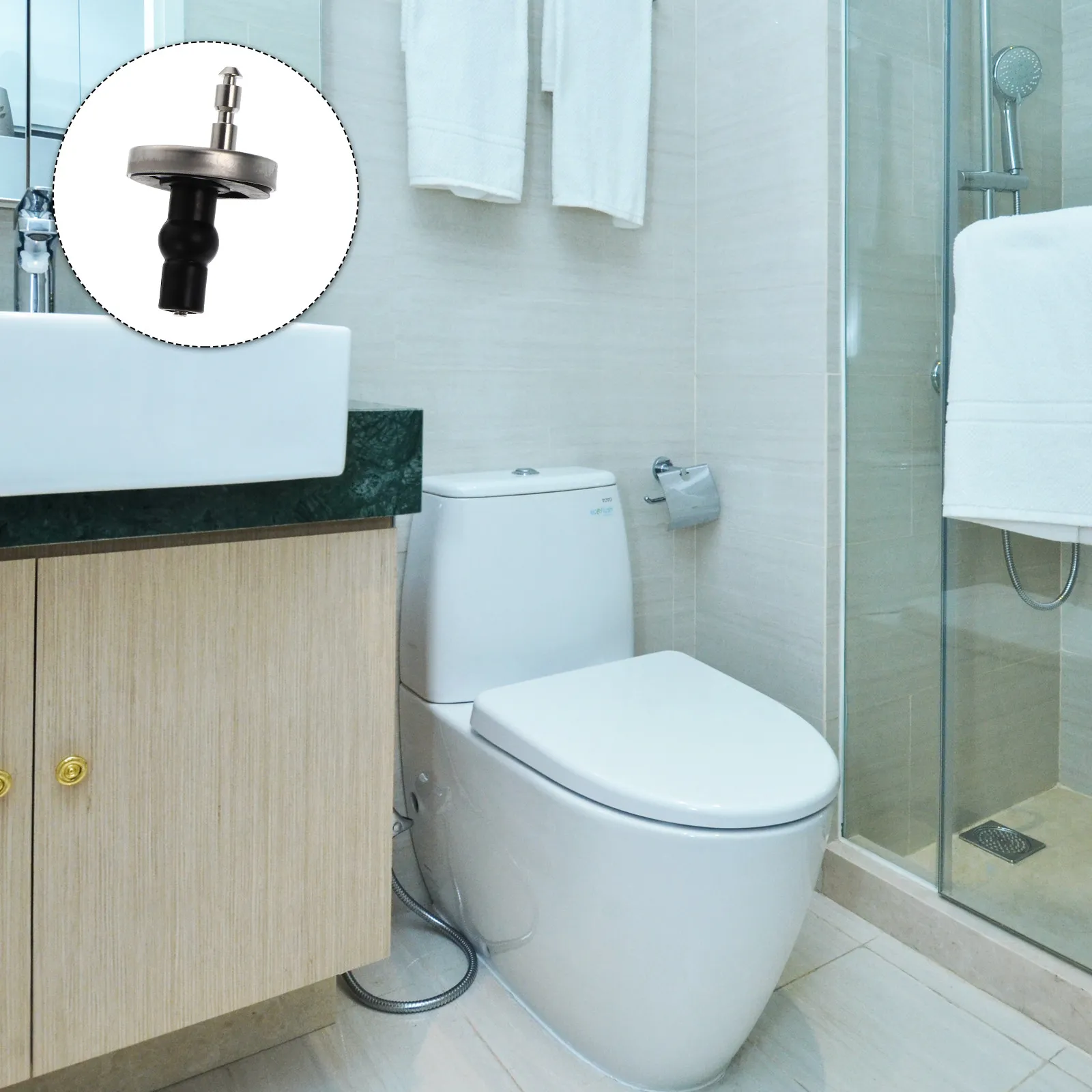 

1Set Toilet Seat Fixing Hinges Heavy Duty Stainless Steel Hardware Kit for Broken Seat Repair Quick Installation No Tools Needed