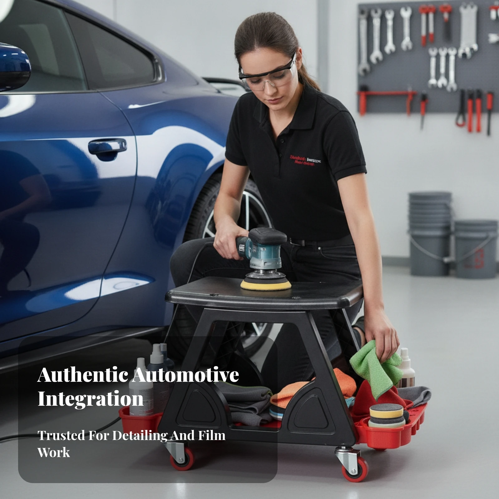 Auto Repair Shop Open - 오픈 프레임 대용량 작업용 의자 컵홀더가