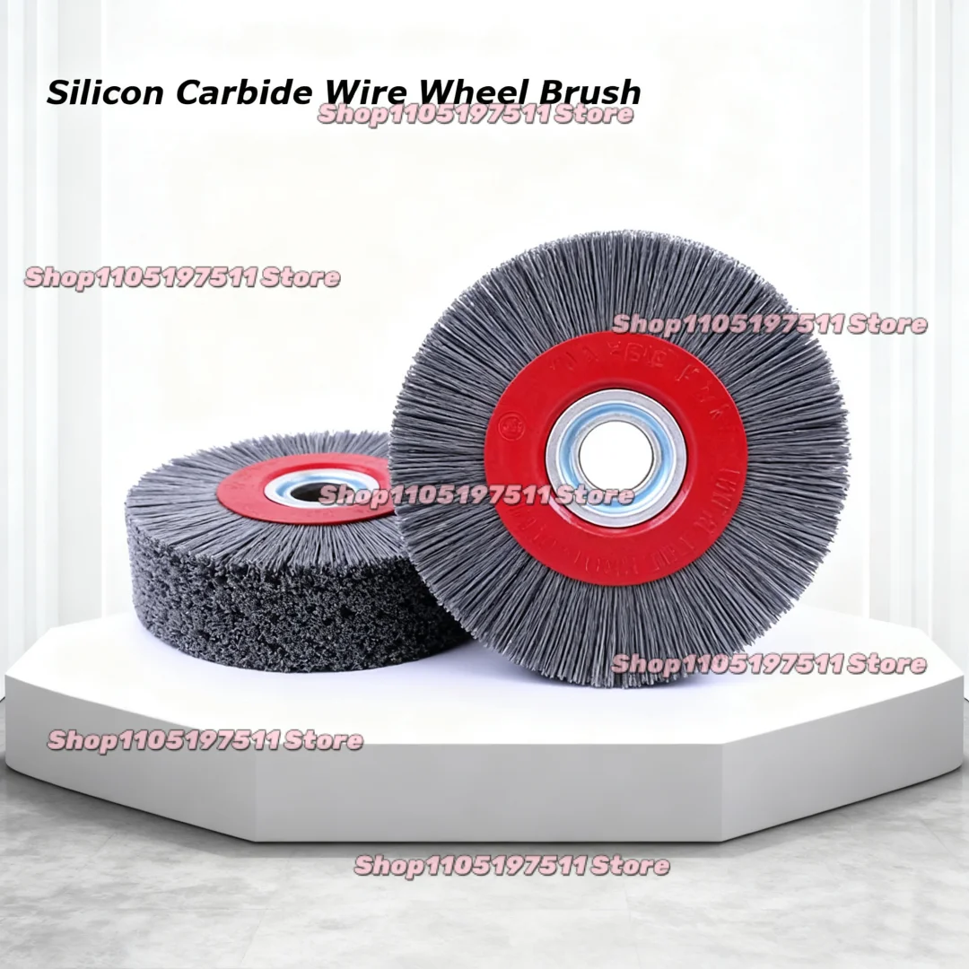 dia130-200mm-silicon-carbide-abrasive-wire-polishing-flat-circular-brush-wheel-for-wood-rust-stainless-steel-alumina-deburring