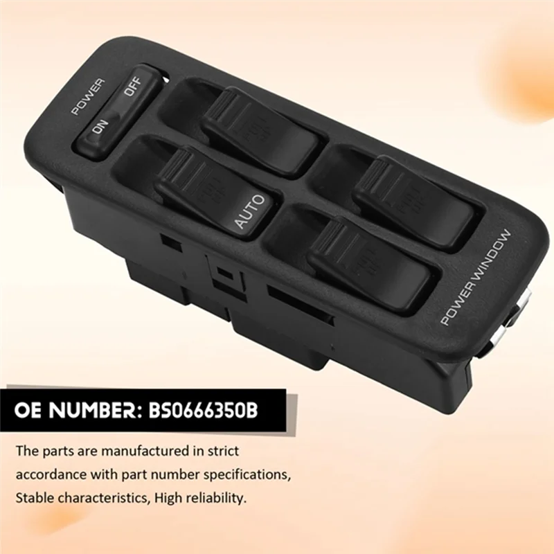 

Stable-Car Front Left Window Switch Button Door Glass Lift Control Switch BS06-66-350B For Mazda 323 1987-1994