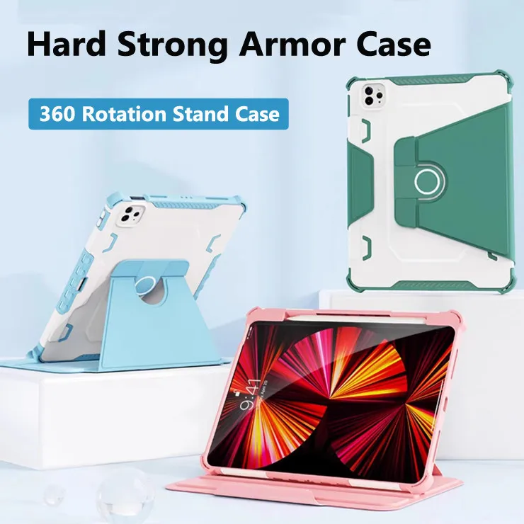 Armor Case for  IPad Air 13 inch 2024 Pro 11 12.9 Air 4th 5th 10.9 10.2 9th 8 7 9.7 Pro 10.5 6th 5th Mini6 3 2 1 rotating Cover